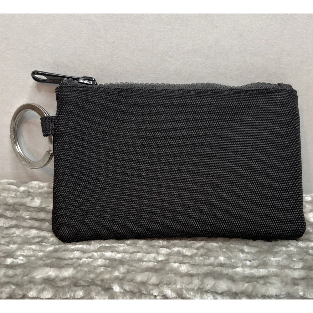 Vera Bradley Black Canvas Floral Zip ID Wallet Coin Purse ID Holder